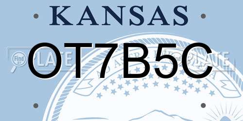 OT7B5C Kansas License Plate
