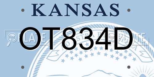 OT834D Kansas License Plate
