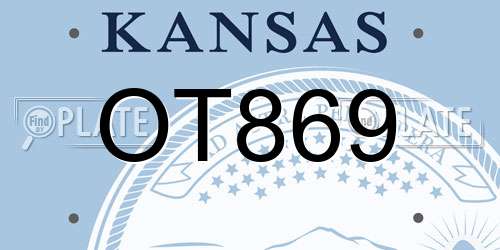 OT869 Kansas License Plate