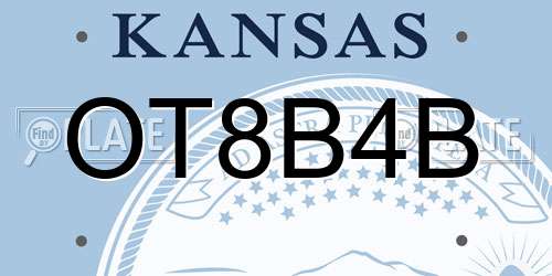 OT8B4B Kansas License Plate