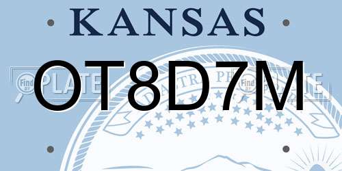 OT8D7M Kansas License Plate