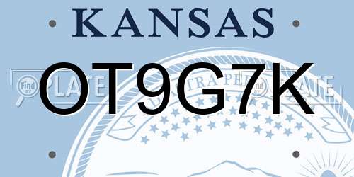 OT9G7K Kansas License Plate