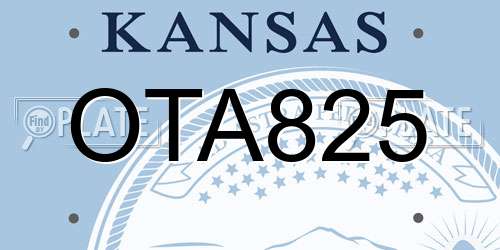 OTA825 Kansas License Plate