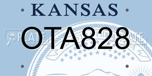 OTA828 Kansas License Plate