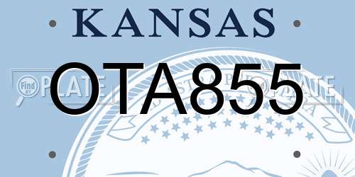 OTA855 Kansas License Plate