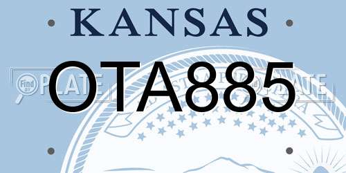 OTA885 Kansas License Plate