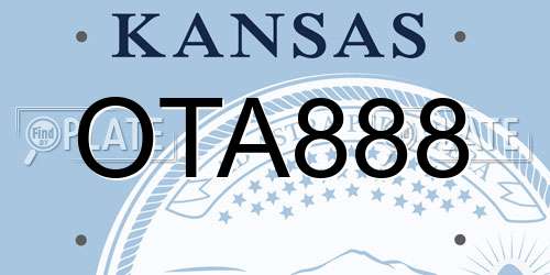 OTA888 Kansas License Plate