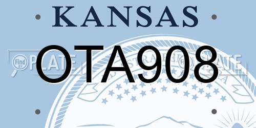 OTA908 Kansas License Plate