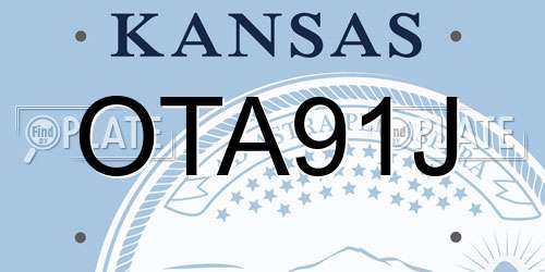 OTA91J Kansas License Plate