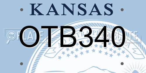 OTB340 Kansas License Plate
