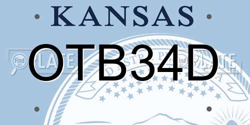 OTB34D Kansas License Plate