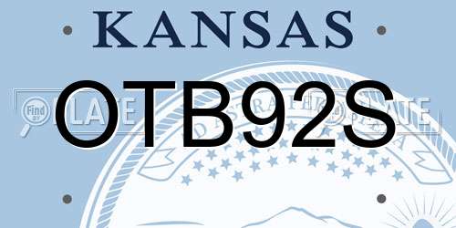 OTB92S Kansas License Plate