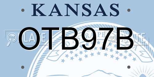 OTB97B Kansas License Plate