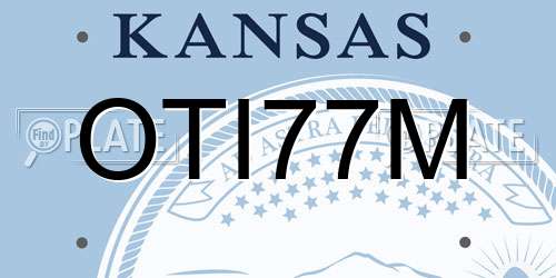 OTI77M Kansas License Plate