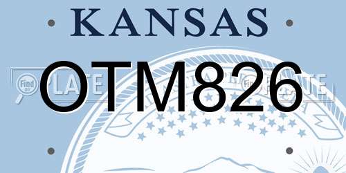 OTM826 Kansas License Plate