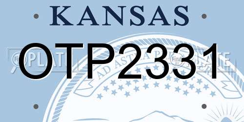 OTP2331 Kansas License Plate