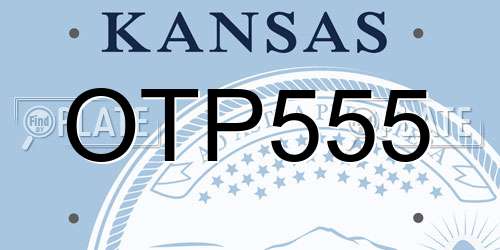OTP555 Kansas License Plate
