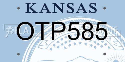 OTP585 Kansas License Plate