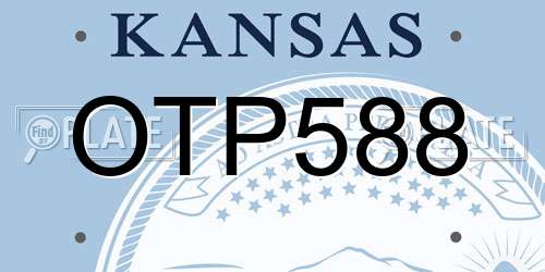 OTP588 Kansas License Plate