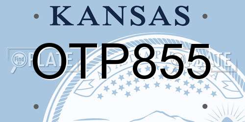 OTP855 Kansas License Plate