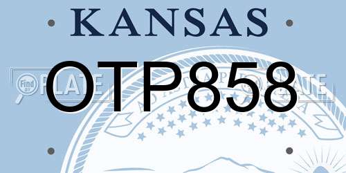 OTP858 Kansas License Plate