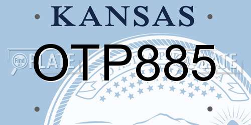 OTP885 Kansas License Plate