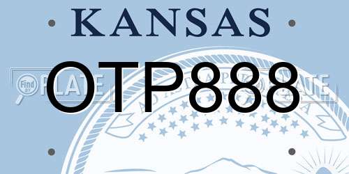 OTP888 Kansas License Plate