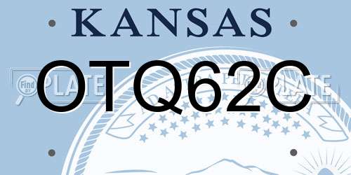 OTQ62C Kansas License Plate