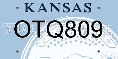 OTQ809 Kansas License Plate