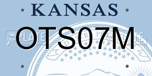 OTS07M Kansas License Plate