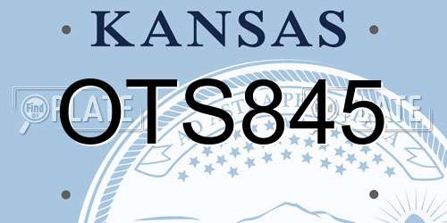 OTS845 Kansas License Plate