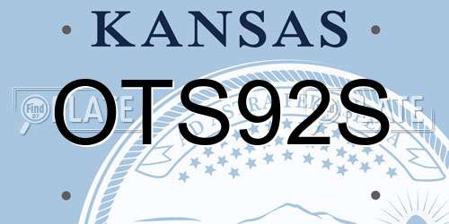 OTS92S Kansas License Plate
