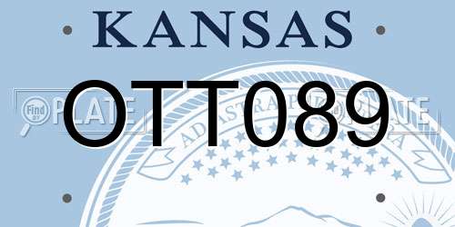 OTT089 Kansas License Plate