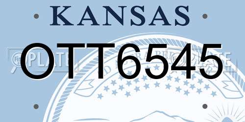 OTT6545 Kansas License Plate