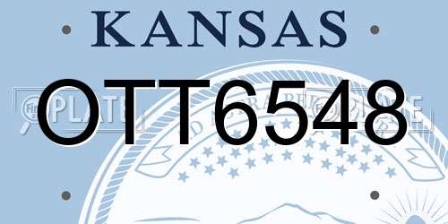 OTT6548 Kansas License Plate