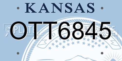 OTT6845 Kansas License Plate