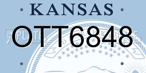 OTT6848 Kansas License Plate