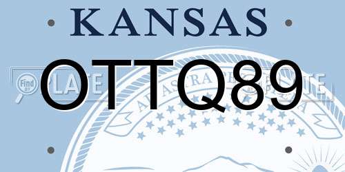 OTTQ89 Kansas License Plate