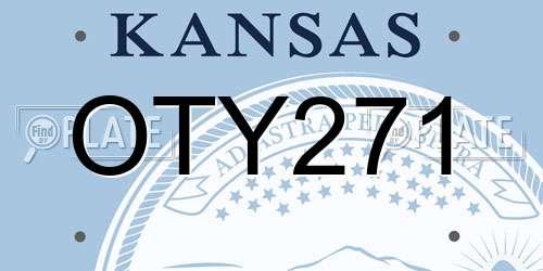 OTY271 Kansas License Plate
