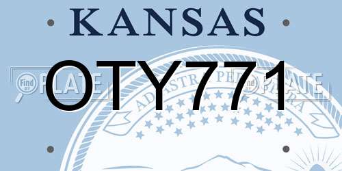OTY771 Kansas License Plate