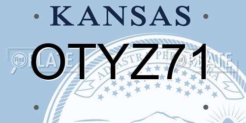 OTYZ71 Kansas License Plate