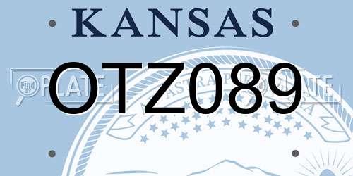 OTZ089 Kansas License Plate