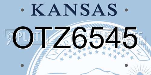OTZ6545 Kansas License Plate