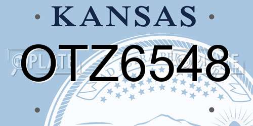 OTZ6548 Kansas License Plate