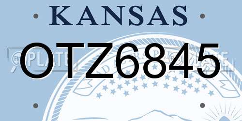 OTZ6845 Kansas License Plate