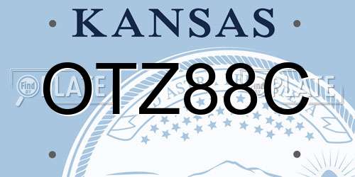 OTZ88C Kansas License Plate