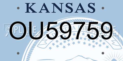 OU59759 Kansas License Plate