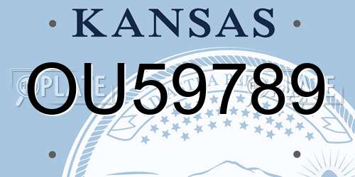 OU59789 Kansas License Plate
