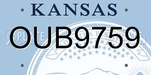 OUB9759 Kansas License Plate