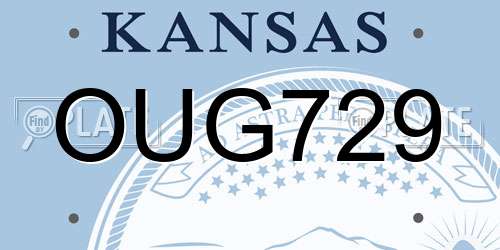 OUG729 Kansas License Plate